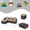 thumbnail image 2 of Costway 5Pcs Rattan Patio Conversation Furniture Set Adjustable Sofa Cushioned Ottoman, 2 of 10
