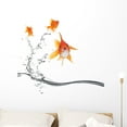 thumbnail image 1 of Goldfish Jumping Away Wall Decal by Wallmonkeys Peel and Stick Graphic (36 in W x 31 in H) WM103140, 1 of 4