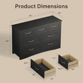 thumbnail image 2 of Aiho 47" Modern Wooden 7-Drawer Dresser, Metal Pull Handles & Anti-Tip Design-Black, 2 of 8