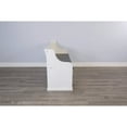 thumbnail image 2 of Sunny Designs Carriage House 34" Slat Back Wood Bench in White/Dark Brown, 2 of 5