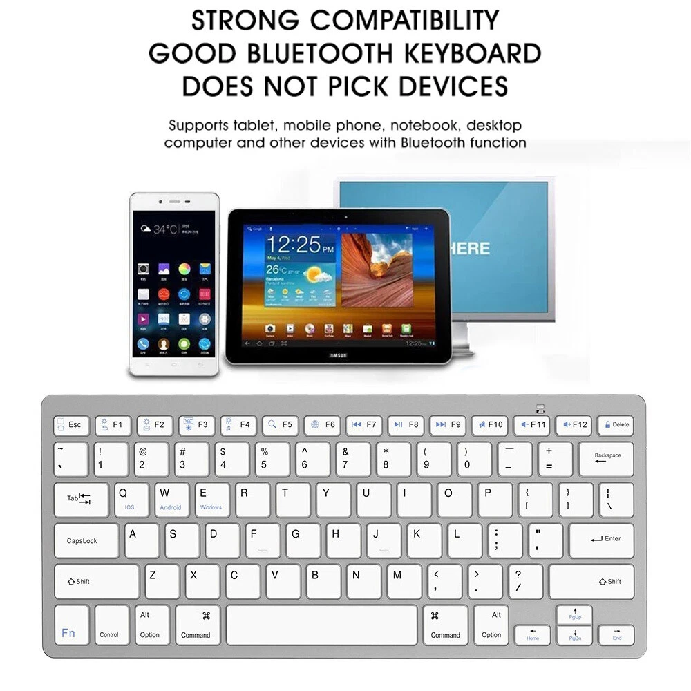 Wireless Bluetooth Keyboard 78 Key for Mac PC iPhone IOS Android Phone Tablet