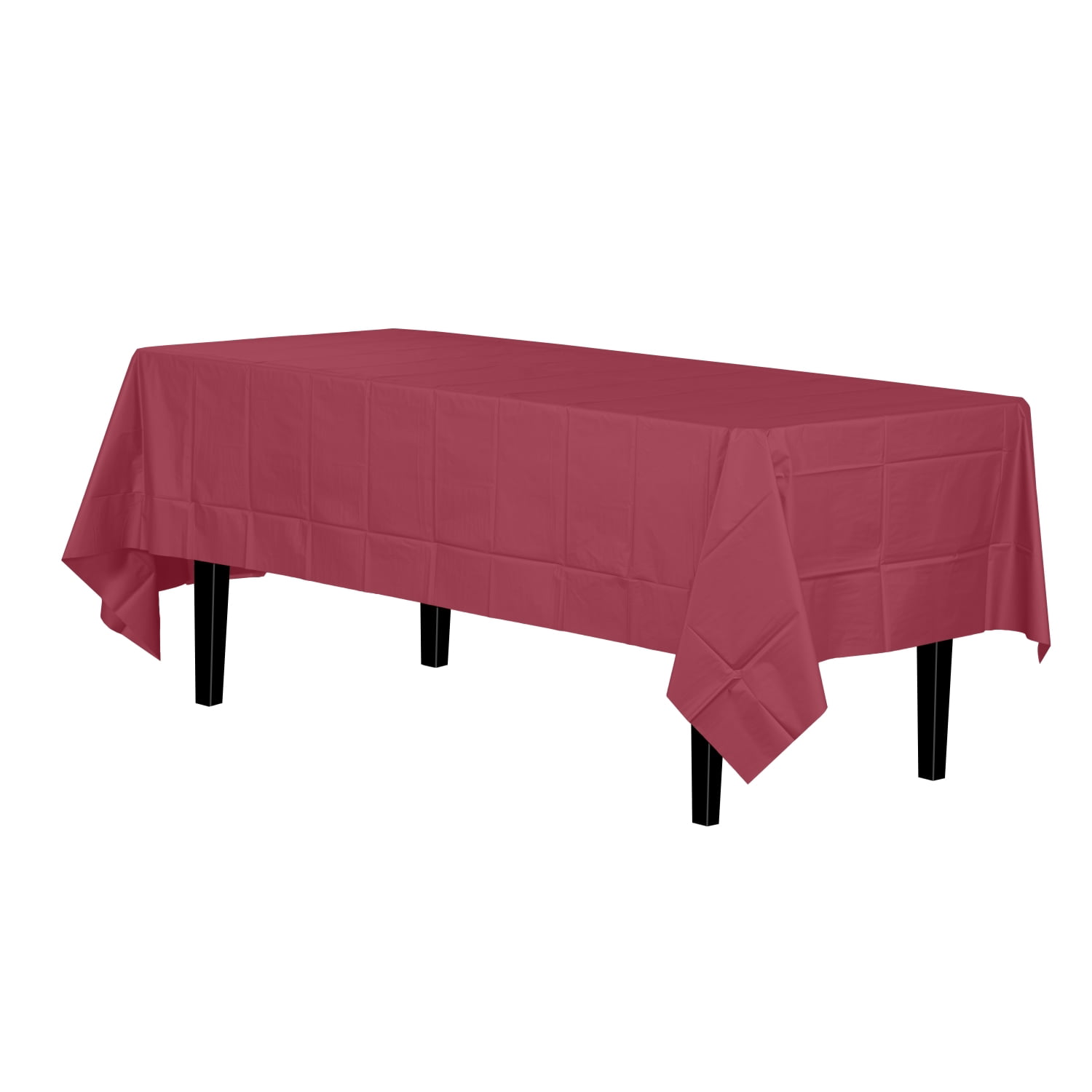 Disposable Burgundy Plastic Tablecloth Cover Heavy Duty