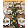 thumbnail image 4 of 13 Inch Round Placemats Set of 6, Red Black Geometric Non Slip Heat Insulation PP Table Mats, Modern Color Block Abstract Washable Place Mats for Kitchen Dining Party Table Decor, 4 of 7