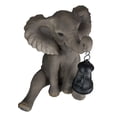 thumbnail image 5 of Ebros Pachy Elephant Garden Patio Figurine W/ Solar LED Lantern Lamp 13.75"H, 5 of 9
