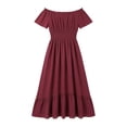 thumbnail image 7 of KICILVS Victorian Dress for Women Color Block Square Neck Bell Sleeve Tie Front Flared Maxi Length Party Dress Gown Purple, 7 of 7