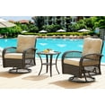 thumbnail image 3 of Poteban Outdoor Swivel Rocker Chairs, 3 Piece Patio Rocking Chairs with Padded Cushions Patio Bistro Furniture Set with Side Table for Porch Balcony Backyard, 3 of 10
