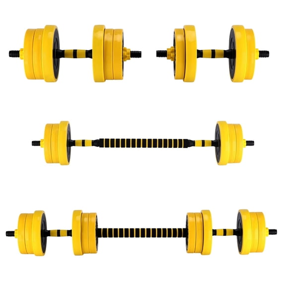 2-in-1 Adjustable Dumbbell Set 33LB Multifunctional Free Weights Converts to Barbell with PE-Coated Ergonomic Handles Strength Training Equipment for Home Gym Men and Women