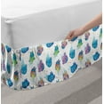 thumbnail image 2 of Owl Bed Skirt, Fantasy World Themed Ghost Creatures with Colorful Dots and Stars, Elastic Bedskirt Dust Ruffle Wrap Around for Bedding Decor, 4 Sizes, Deep Sky Blue Multicolor, by Ambesonne, 2 of 2
