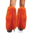 thumbnail image 2 of Rave Diva Costume Bright Orange Sexy Furry Fuzzy Leg Warmers, 2 of 2
