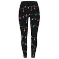 thumbnail image 4 of Womens Christmas Leggings Printed High Waist Yoga Pants Tummy Control Stretchy Workout Holiday Costume Activewear Black, 4 of 6
