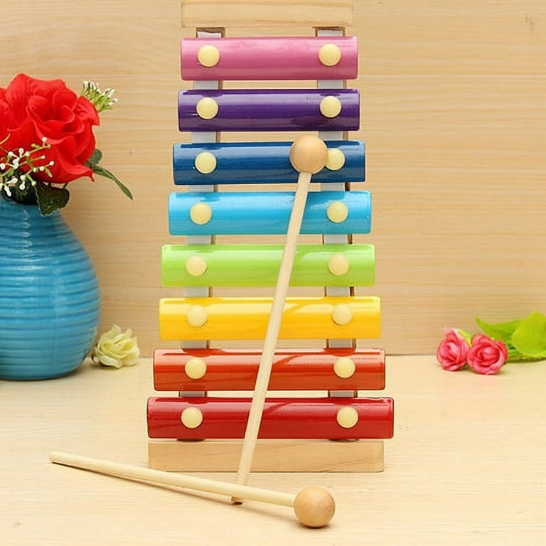 Musical Instrument 8 Notes Wood Xylophone Includes 2 Wooden Mallets Music  Toys Percussion Instrument Style 3