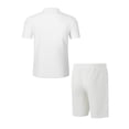 thumbnail image 3 of Gytharion Men's Summer Casual 2 Piece Outfits Deep-V Neck Lapel Short Sleeve Pullover Tops with Loose Drawstring Shorts Sets Fashion Classic Outfits, 3 of 8