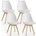 thumbnail image 1 of Gymax Set Of 4 Mid Century Modern Style Dining Side Chair Upholstered Seat Wood Legs, 1 of 10