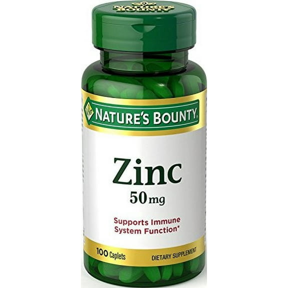 Nature's Bounty Immune Health Zinc Caplets, 50 mg, 100 Ct