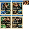 Harry Potter Complete 8 Movie Collection Years 1-7 Blu Ray Set Includes Glossy Print Harry Potter Art Card