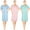 Pink Green Blue, variant on House Dresses for Women with Pockets - Lightweight Breathable Short Sleeve Muumuu & Nightgowns - Snap Front Housecoat and Dusters for Women