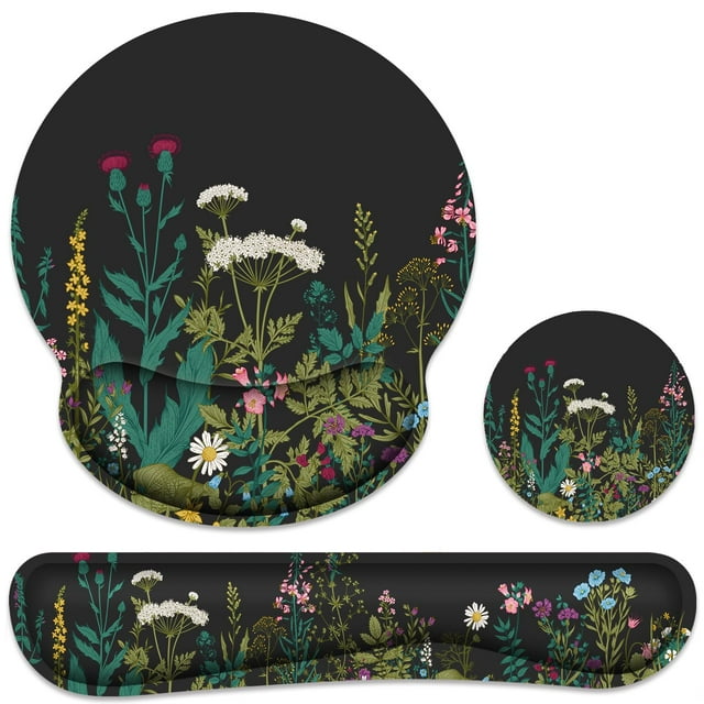 Alfombrilla ergonómica para ratón y reposamuñecas para teclado G JGOO, color negro