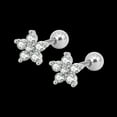 thumbnail image 4 of Jiaroswwei 1Pc Women Cubic Zirconia Flower Ear Stud Earring Piercing Cartilage Jewelry Gift, 4 of 8