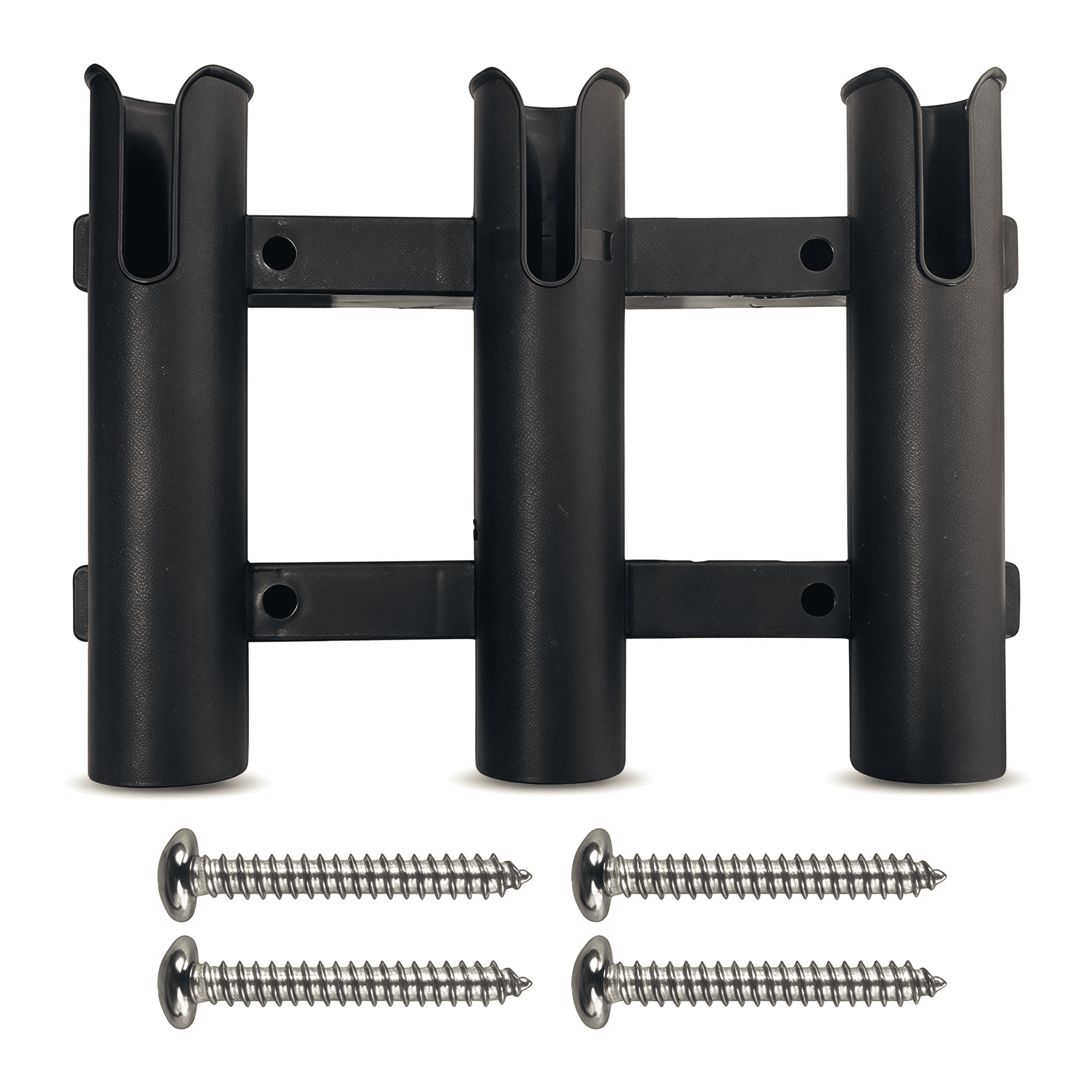 Removable 3-Tube Boat Fishing Rod Holder for Marine Side Mount Kayak & Boat - Heavy Duty ABS Plastic with 4 Screws
