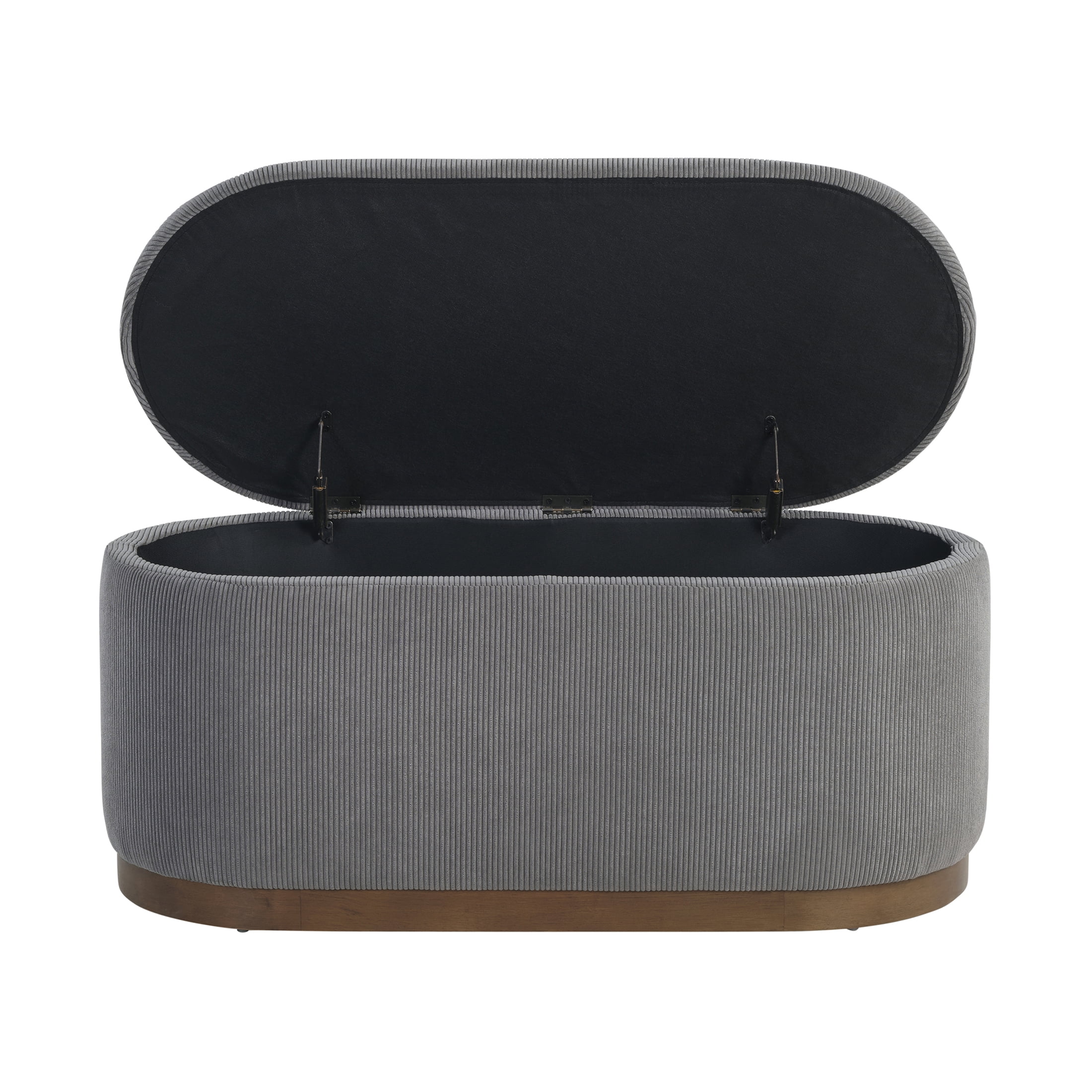 OakvillePark Lornwell Corduroy Lift Top Storage Bench, Gray