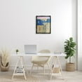thumbnail image 2 of Stupell Industries Cozy Urban City Neighborhood Pink Sunset Sky Painting Jet Black Floating Framed Canvas Print Wall Art, Design by JG Studios, 2 of 5