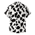 thumbnail image 5 of Yuanlong Womens Blouse Black White Cow Pattern Short Sleeve Lapel Collar Shirts Cute Relaxed Summer Daily Tops For Ladies, 5 of 5