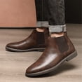 thumbnail image 5 of DIKIRAUO Men's Suede Leather Chelsea Ankle Boots, 5 of 34