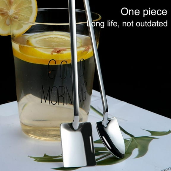 AMAZING FASHION 1PC Stainless Steel Tea Coffee Sugar Spoon Mini Shovel Shape Coffee Ice Cream Dessert Spoons (Silver)