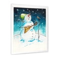 thumbnail image 2 of Designart Christmas Snowman Playing Guitar IV Traditional Framed Wall Art, 2 of 4