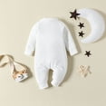 thumbnail image 3 of Ketyyh-chn99 Boys' Fashion Baby Boys Girls One Piece Romper Long Sleeve Ribbed Button Jumpsuit Outfit Clothes White,12-18 Months, 3 of 5