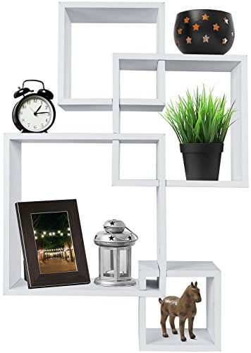 Details about   Greenco Decorative 4 Cubes Junction Floating Shelves Wall Mounted White Shade 