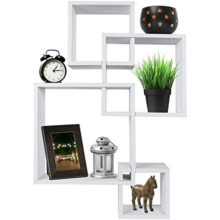 Floating Wall Cube Shelves,Deep in 9.45 Large White Square Shelf for, White