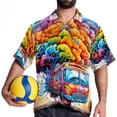 thumbnail image 4 of Mind car Men's Hawaiian Short Sleeve Printed Button Down Poplin Casual Summer Beach Shirt, Unisex, 4 of 6