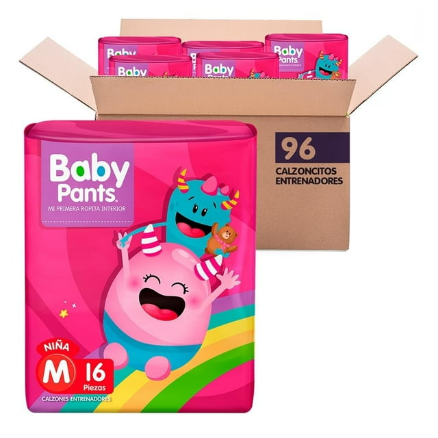 Pañal Autoajustable Baby Pants Mediano Niña 96 piezas