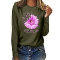 thumbnail image 1 of Women Long Sleeve Sweatshirt Breast Cancer Shirt Awareness Tee Support Tunic Pullover, 1 of 3