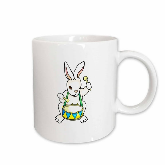 3drose, White Rabbit Drumming, 15oz Mug