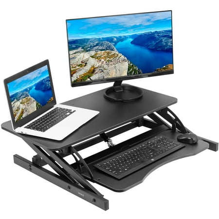 - VIVO Black Economy Height Adjustable Pneumatic Spring Desktop Converter | 32
