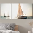 thumbnail image 3 of wall26 Canvas Print Wall Art Set Sailboats on Sunny Ocean Horizon Ocean Nature Photography Realism Nautical Scenic Colorful Multicolor Ultra for Living Room, Bedroom, Office - 16"x24"x3, 3 of 5