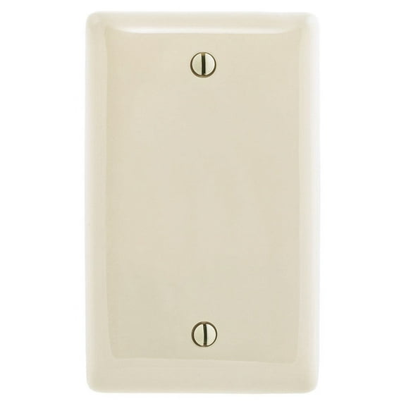 Hubbell Wiring NPJ13LA Light Almond Nylon Mid-Size Flush-Mount 1-Gang Blank Cover Wallplate