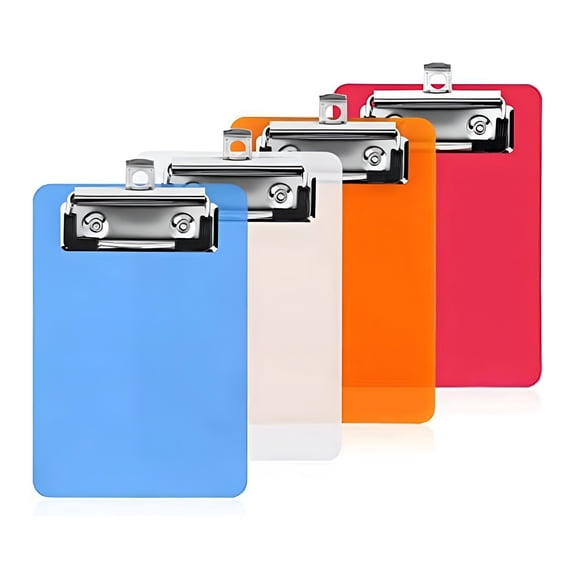 CCOCC 4inch x 6inch Mini Clipboard,4Pcs Small Clipboards,Clip Board Notepads Clipboard,Memo Size Pocket Plastic Clipboard