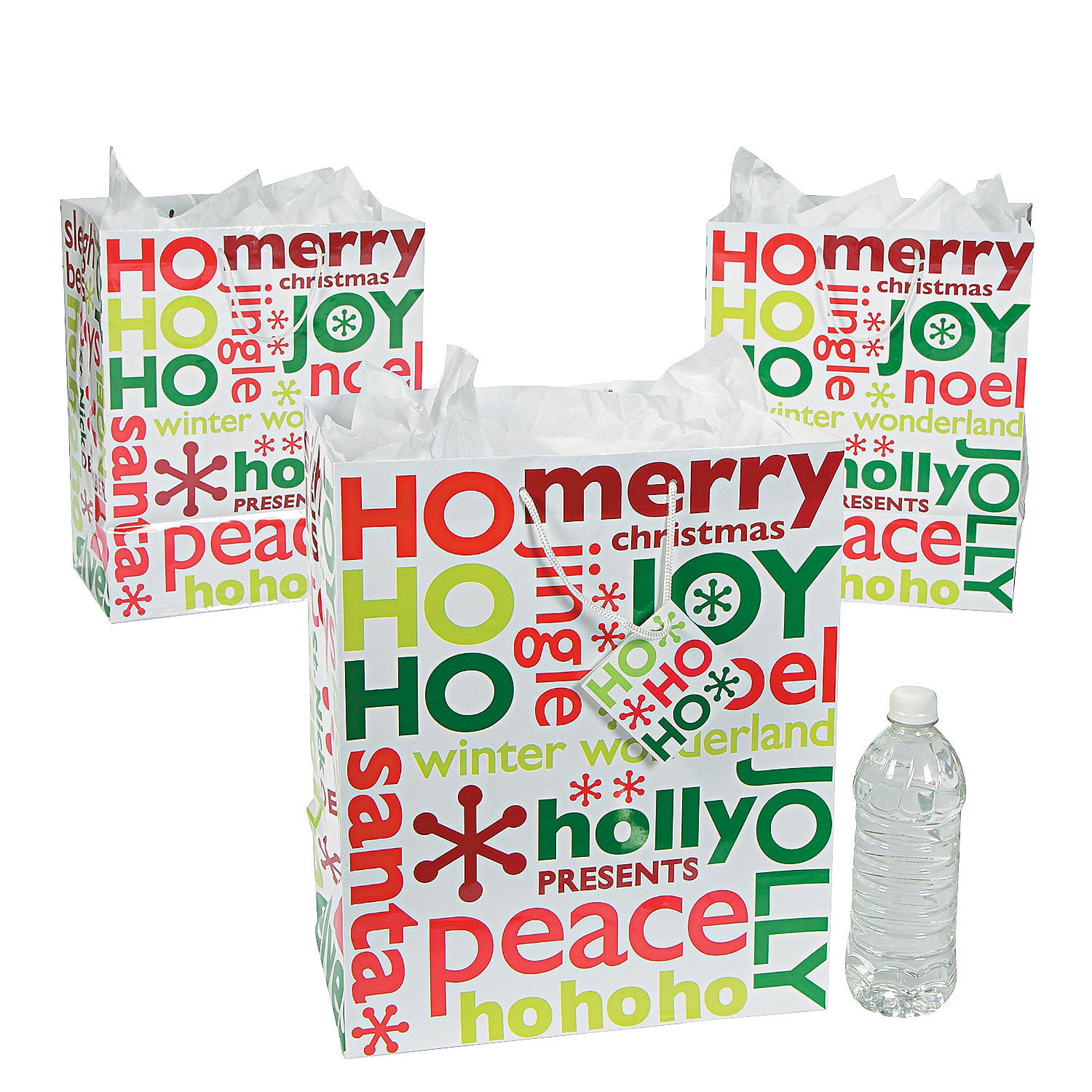 Fun Express Red/green Jumbo Gift Bags for Christmas Party Supplies