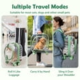 thumbnail image 3 of Plenkra Rolling Pet Carrier with Telescopic Handle & Shoulder Strap – Ventilated Travel Trolley with Quiet Wheels for Small Cats & Dogs, Outdoor Adventures & Camping, 3 of 9