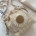 thumbnail image 3 of Bolso Tejido de Paja Lindo Ins Mensajero de Un Hombro Blanco, 3 of 5