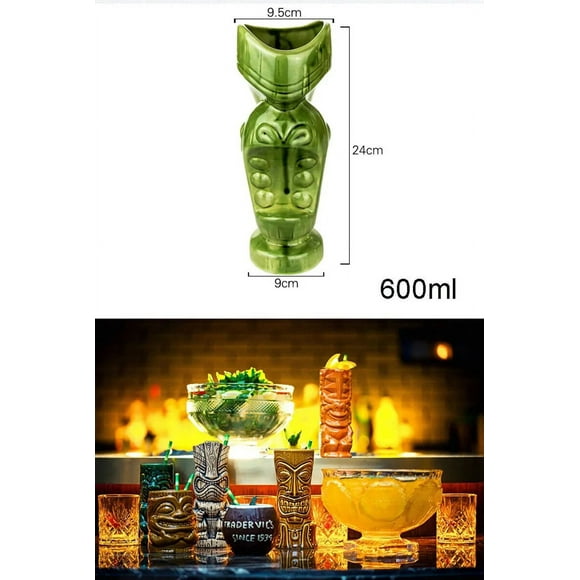390ml Hawaii Tiki Mugs Cocktail Cup Beer Beverage Mug Wine Mug Ceramic Easter Islander Tiki Mug
