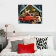 thumbnail image 3 of COMIO Christmas Canvas Wall Art with Wood Frames 20" x 16"  Art Works Winter Poster Prints Farmhouse Truck Dogs Hanging Wall Pictures Decoration for Holiday Living Room Bedroom Bathroom, 3 of 3