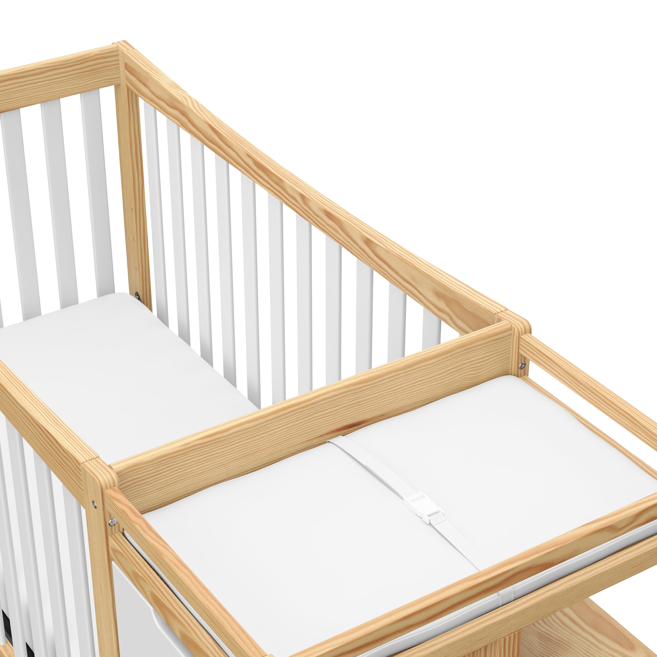 Graco Remi 4-in-1 Convertible Baby Crib and Changer, Natural with White