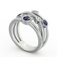 thumbnail image 2 of 0.89 Ct Stunning Round Cut Natural Blue Sapphire Diamond Eternity Band for Wedding 14K White Gold Size 4, 2 of 7
