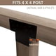 thumbnail image 5 of Juego de 4 Soportes para Pérgola, Soportes en T de 3 Vías para Postes de Madera de 10 X 10 cm, Acero Resistente para Cenadores, Patios y Pérgolas, Color Negro., 5 of 5