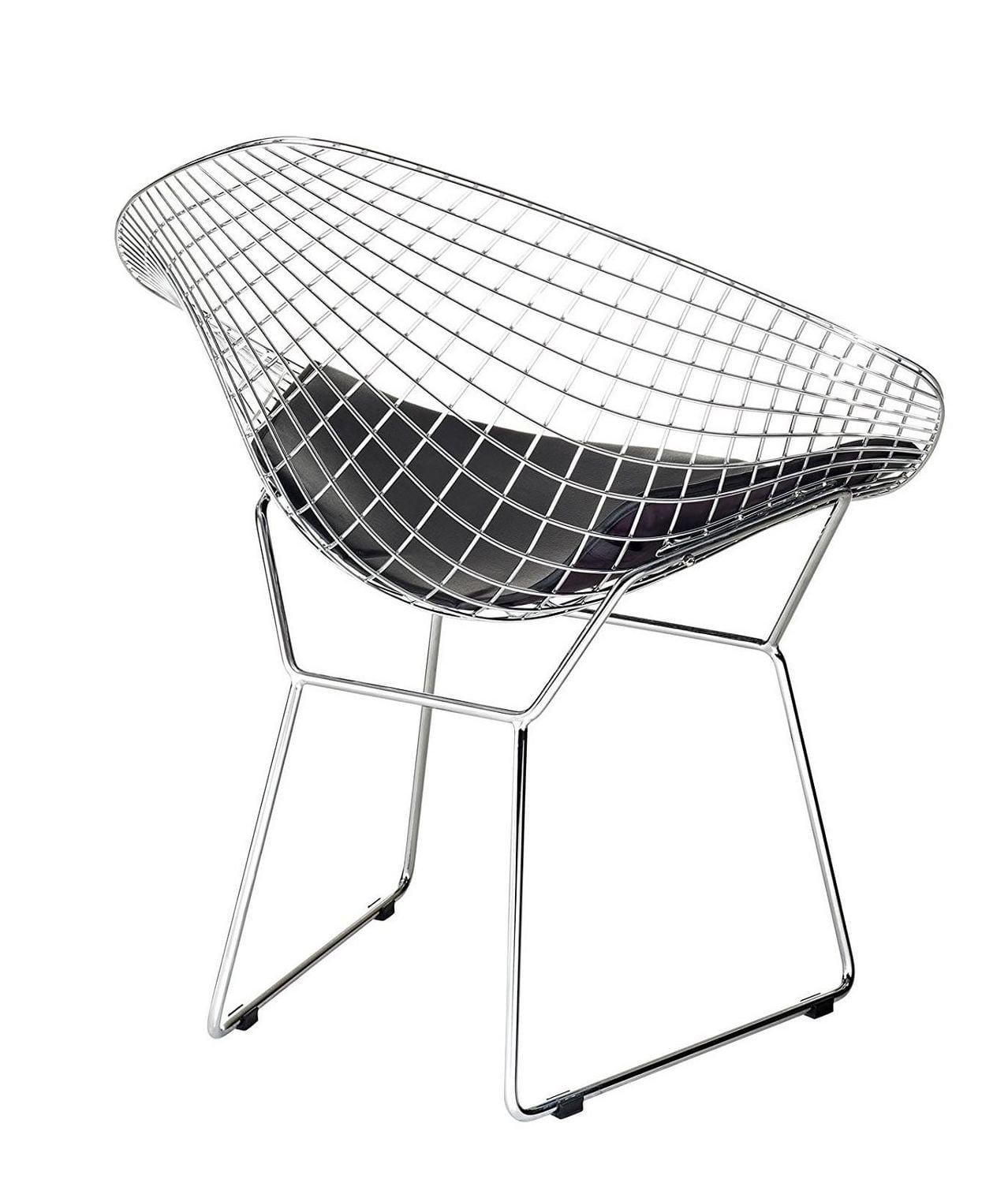 Plata Import Chrome/Black Diamond Bertoia Chair