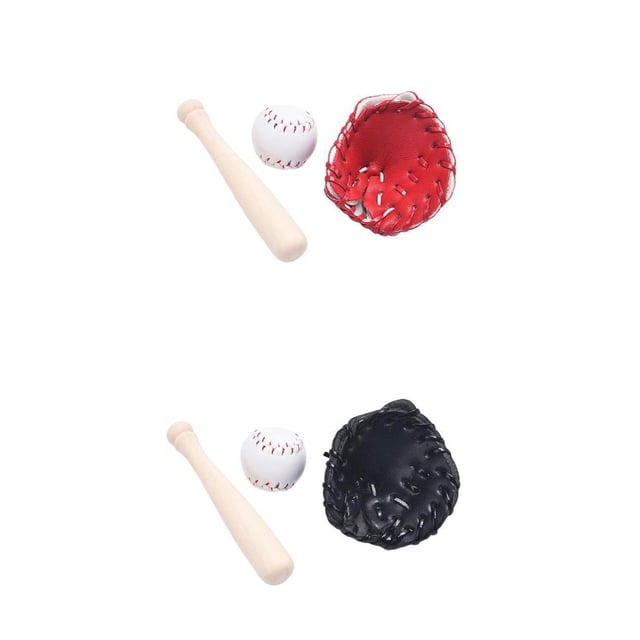2 Uds Simulación de Guante de Poste de Béisbol Modelo Accs para Casa de Muñecas 1:6 1:12 perfke Artesanía de casa de muñecas en miniatura